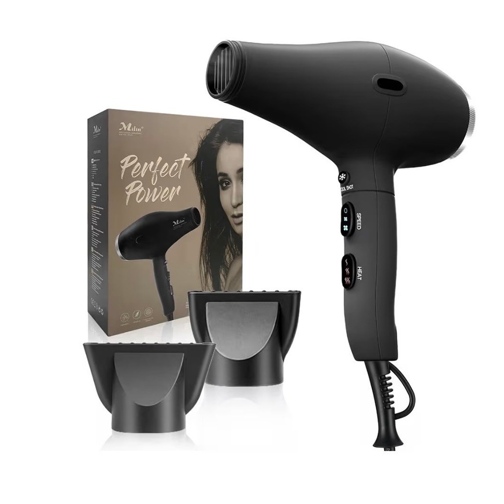 Milin‎ Professional Hair Dryer 1800w AC110 125v 60Hz Black